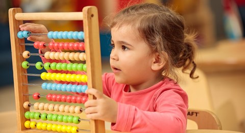 student on abacus