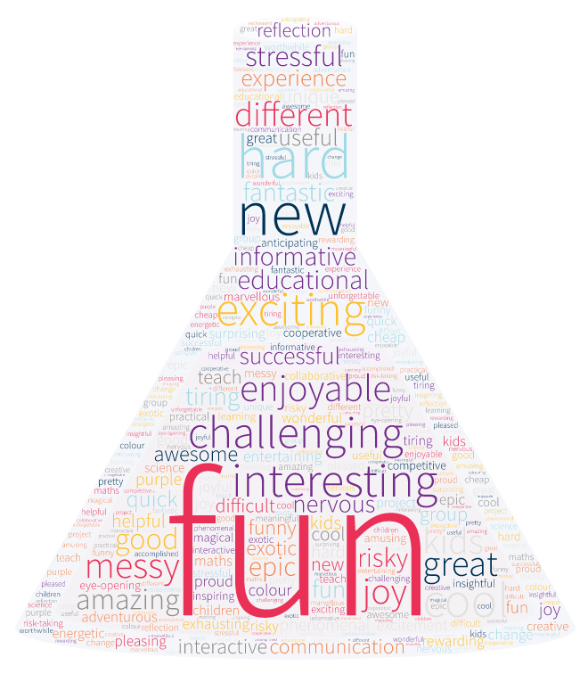 British International School, HCMC, Year 9 Shoestring Science feedback word cloud