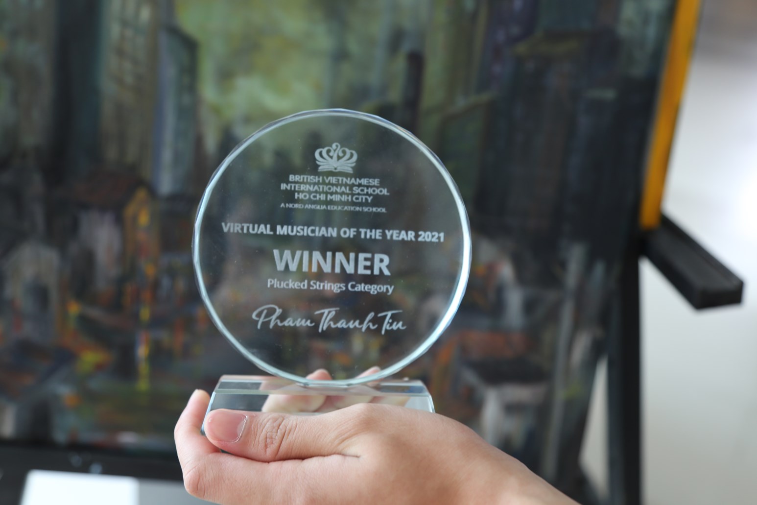 Tin Pham winning first place at Virtual Young Musician of 2021
