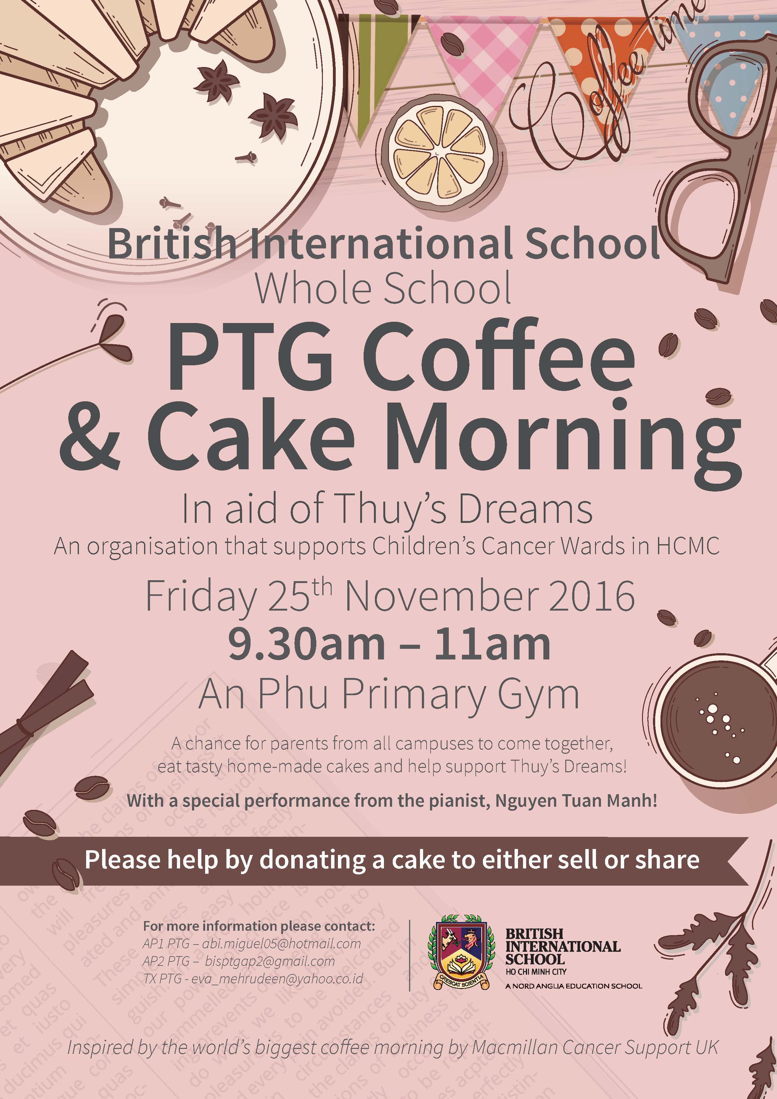British International School PTG Coffee and Cake Morning (Whole School)