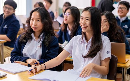 Secondary students in classroom