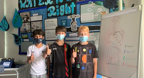 PYP Exhibition 2021 mask water is a human right boys poster