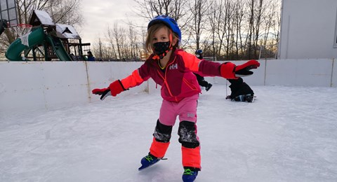 A girl ice skating