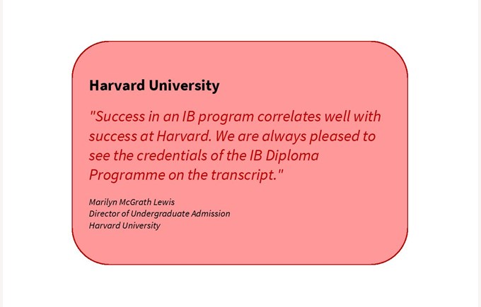 IB Quote from Harvard University