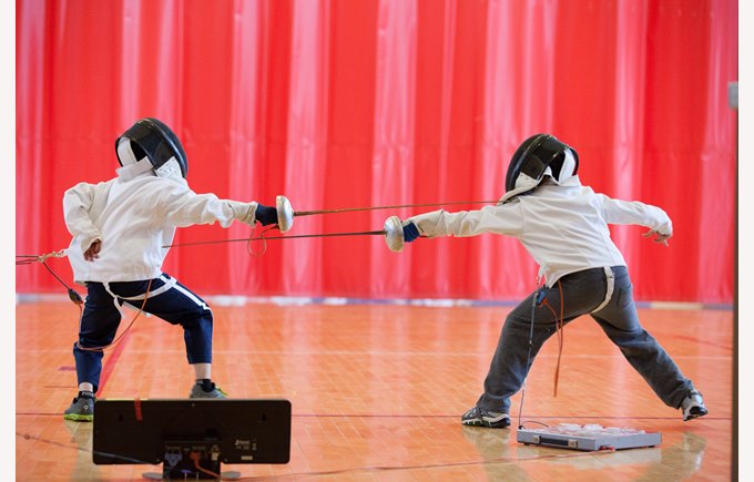 students fencing