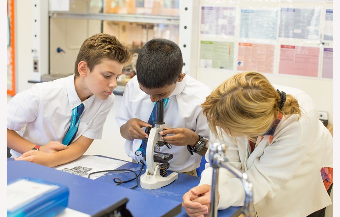 Year 7 students in Science