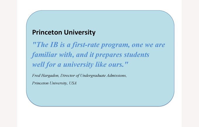 IB quote Princeton