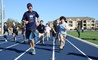 Jim Gump Runs with Elementary Students