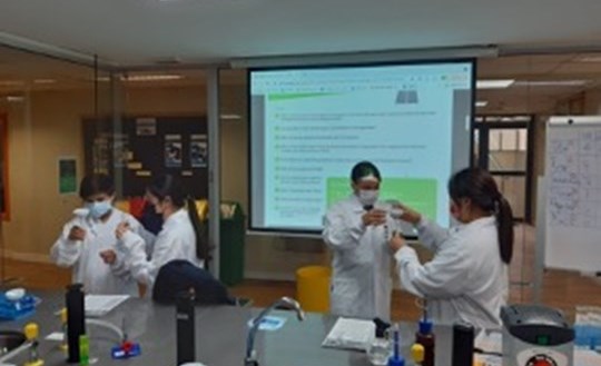 Students mixing their samples