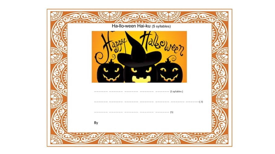 Halloween Haiku template