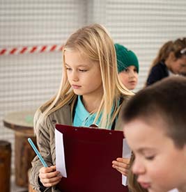 girl with clipboard