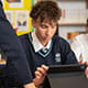a boy with tablet